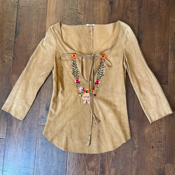MIU MIU PRADA rare suede boho top, made in Italy, size 38 - Picture 2 of 14